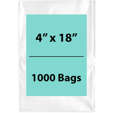 Clear Poly Bags Thickness: 4 Mil Size: 4 inch (width) X 18 inch (Height) Pack of 1000 Bags
